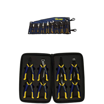 VISE-GRIP GrooveLock Pliers Set and Mini ProPliers Set with Case by IRWIN – Nickel Chromium Steel, Nickel