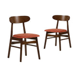 Wooden Dining Chairs with Cushioned Seat Set of by Starlight Canyon Home – Wood, Orange, Pack of 2