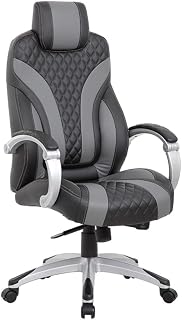 Boss Office Products Executive Hinged Arm Chair in Black/Grey