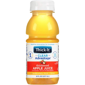 Clear Advantage Moderately Thick Apple Juice by Thick-It – 8 Fl Oz (Pack of 24), Pack of 24, Pack of 24, Model B457-L9044