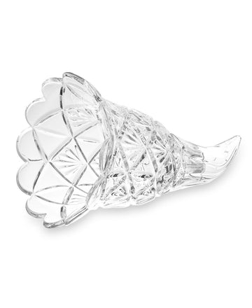 Godinger Cornucopia Vase, Clear Crystal, 7.5 x 7.5 x 11 Inch