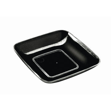 Black Polystyrene Disposable Mini Square Dish - 2 1/2" Sq by SABERT CORPORATION – Small, Plastic, Black, Pack of 200, Model MMS200B