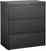 Hirsh Industries Lateral File Cabinet, 3 Letter/Legal/A4-Size File Drawers, Black, 36 x 18.62 x 40.25