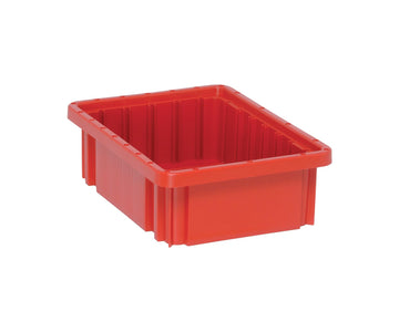 Quantum Storage Dividable Grid Storage Container by QUANTUM STORAGE SYSTEMS – 10-7/8" L x 8-1/4" W x 3-1/2" H, 314.0 cubic_inches, Plastic, Red, Pack of 20