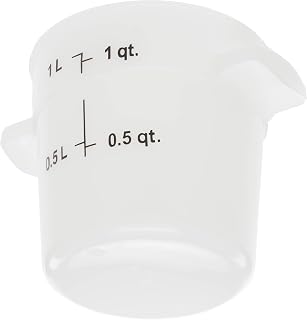 Carlisle FoodService Products Storplus Round Food Storage Container with Stackable Design for Catering, Buffets, Restaurants, Polyethylene (Pe), 1 Quart, White