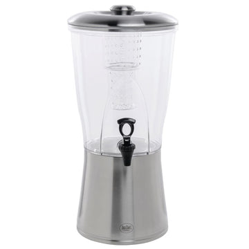 Silhouette 3.5 gal Tritan and Stainless Beverage Dispenser by Tablecraft – 3.5 gallons, Silver, Model 727875196057
