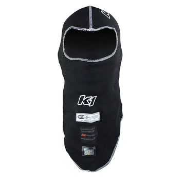 Balaclava Head Sock Flex Black by K1 RaceGear – Nomex, Black, Model 26-FHS-N