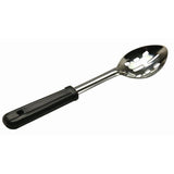 Slotted Serving Spoon Stainless Steel with Black Comfort Grip Handle - 11"L by HUBERT – Stainless Steel, Silver