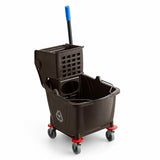 Commercial Mop Bucket with Side Press Wringer by Glownary – 35.0 quarts, Plastic, Brown, Model 35qtbrnmop