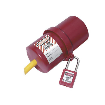 Lockout Tagout Electrical Plug Lockout by Master Lock – Large for 240 - 550 Volt, Plastic, Red