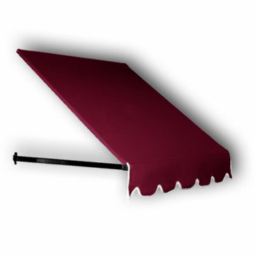 10.38 FT. Dallas Retro Fixed Awning 124.5 in. W X 24 in. H X 42 in. D Acrylic Fabric in Burgundy by Awntech – Model RT2442-10B