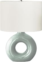 Monarch Specialties I 9671 Lighting, 24" H, Table Lamp, Green Ceramic, Ivory/Cream Shade, Contemporary, Modern