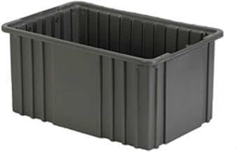 LEWISBins Divider Box, 16-1/2" x 10-7/8" x 8", Gray, Lot of 6