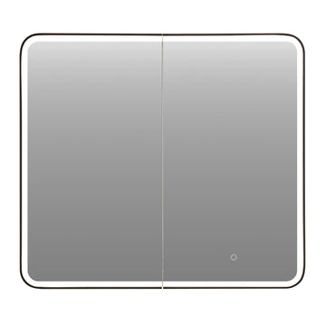 Ostaria 36" Aluminum Surface-Mount/Reccessed Lighted Mirror Medicine Cabinet by ALTAIR – unspecified, Aluminum, Matte Black, Model 769036-LED-MC