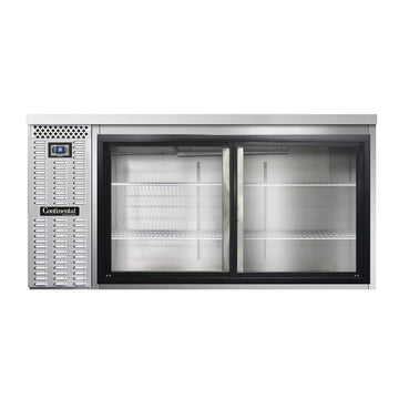 BBC69S-SS-SGD Two Section Sliding Glass Door Refrigerated Back Bar Cooler by Continental Refrigerator – Commercial Grade