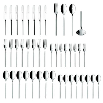 NewWave Collection 64 Piece Flatware Set by Villeroy & Boch – 64 Piece, Stainless Steel, Silver, Model 1263389093
