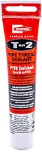 Rectorseal T Plus 2 23710 Pipe Thread Sealant, Non-Hardening, Synthetic Fibers, Contains No Other Metals, PTFE Enriched, Plumbing, 1 3/4 oz.