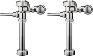 Sloan Royal 110 Exposed Manual Water Closet Flushometer, 3.5 GPF Manual Flush Valve - Single Flush Non-Hold-Open Handle, Fixture Connection Top Spud, Polished Chrome Finish, 3010100 (Pack of 2)