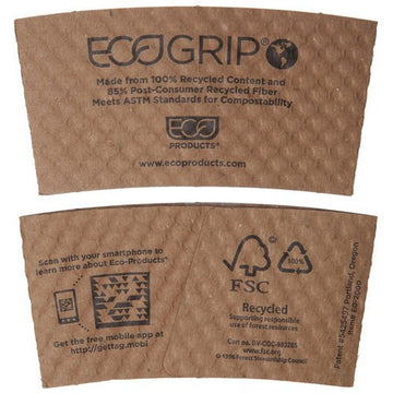 Eco-Products EcoGrip Recycled Content Hot Cup Sleeve by Eco-Products, Inc – 24 Ounces, Fiber, Model EG2000