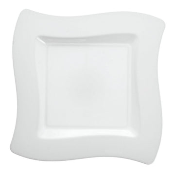 Wavetrends Plastic Dessert Plate - 120 per case (6 1/2" by Fineline settings – 6 1/2", Plastic, White, Model 106WH