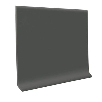 Pinnacle Rubber Cove Base 4"X1/8"X48" - Charcoal by Roppe – 50"L x 48"W x 4"H, Rubber, Charcoal, Model 40CR3P123