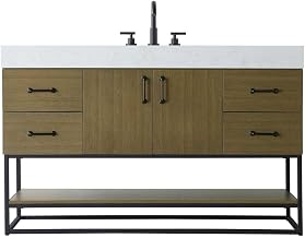 54" Single Bathroom Vanity in Chestnut Brown