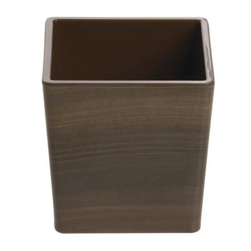 Acacia Condiment Dish - 3 7/8"L x 3 7/8"W x 3 7/8"H by HUBERT – Melamine, Acacia, Model H0215-ACACIA