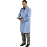 Microstatic ESD Lab Coat - Blue by Superior Surgical – 10"L x 16"W x 0.25"H, Polyester/cotton, Blue, Model 473-XL