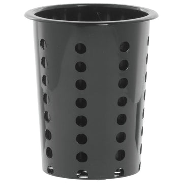 Flatware Cylinder Round Perforated Black Plastic Set of 3 4 1/2"Dia x 5 1/2"H by HUBERT – Plastic, Black, Model 191538027376