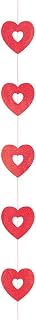 Unique Party Unique Prism Heart Hanging Decoration, 4ct, 36", Red