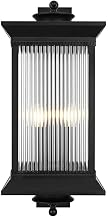 ELEGANT Lighting Collins 12 inch Outdoor Wall Sconce in Black