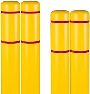 BollardGard 7inches x 60inches 4-Pack Bollard Cover - Innoplast (Yellow Red Tape)