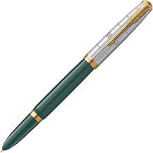 Parker 2169136 Fountain Pen 51 Modern Heritage Forest Green GT Fine Point, Gift Boxed