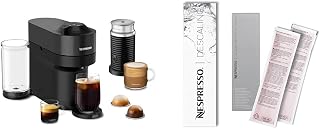 Nespresso Vertuo Pop+ Coffee and Espresso Machine by De'Longhi with Aeroccino Milk Frother, Liquorice Black Descaling Kit
