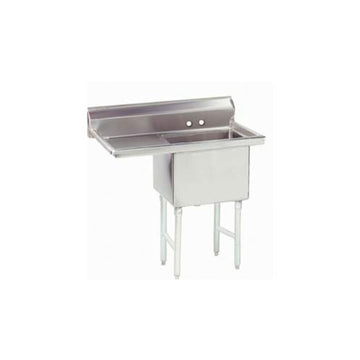 Economy 38.5" x 23.75" Single Fabricated Bowl Scullery Sink by Advance Tabco – Stainless Steel, Silver, Model FE-1-1812-18L-X