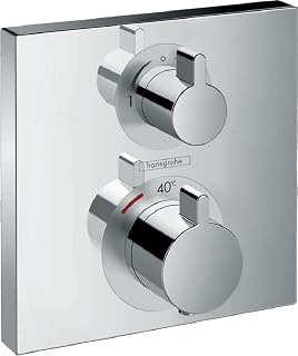 hansgrohe Thermostat Unterputz Ecostat Square Fertigset 2 Verbraucher Chrom, 15714000