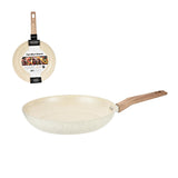 12-Inch Aluminum Forged Fry Pan by Hamilton Beach – 12 Inch, 3.5 liters, Ceramic Coating, Beige, Model HBC103BE