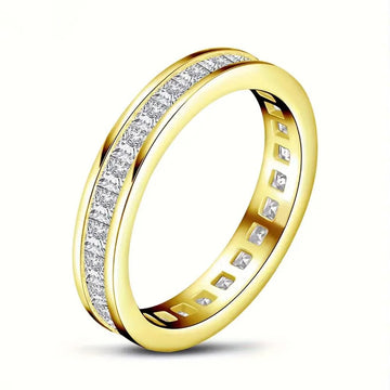 Princess Cut CZ Channel-Set Full Eternity Stackable Ring for Women by Generic – Metal, Gold Color, Model T0965_7