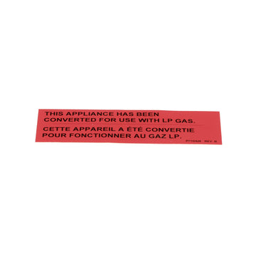 Label,Gas Notice Cvrsn Lp - Genuine OEM Replacement Part by Pitco – Model PP10426