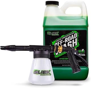Slick Products Off Road Wash Plus Foam Sprayer Gun Cleaner Bundle - 64 Ounce Super Concentrated Car Wash Soap for Cleaning Vehicles, RVs