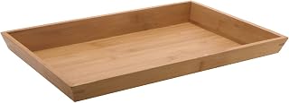 G.E.T. BAMRISERR8 BAMTRY-01 Rectangular 2" Deep Bamboo Serving Tray, 18" x 12"
