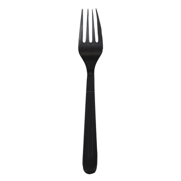 Prime Source Polystyrene Economy Fork, Individually Wrapped, Heavy Weight, Black, Case of 1000