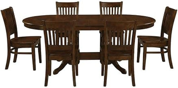 Furnifact Wood Dining Furniture 9 Piece Set with Extendable Leaf, Kitchen Table and Chairs Dinning Table Dining Room Set, Espresso