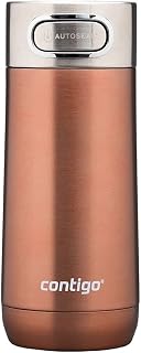 Contigo Luxe Autoseal 360 ml Stainless Steel Thermal Mug, Vacuum Flask, Leakproof Tumbler, Dishwasher Safe, Coffee Mug with BPA Free Easy-Clean Lid, White Zinfandel