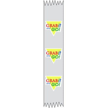Transparent Food Tape Imprinted "Grab It and Go" - 1"Wide x 500 ft Roll by HUBERT – Plastic, Clear, Model 150XCPGRABIT