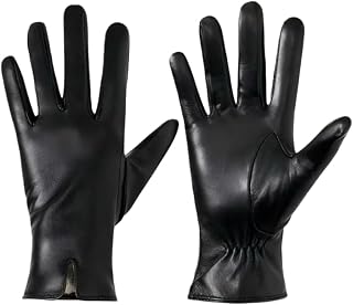 Touchscreen Lambskin Gloves for Women - Wool Lined Winter Driving Gloves