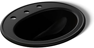 Kohler K-2196-8-7 Pennington Self-Rimming Bathroom Sink, Black Black