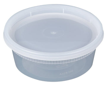 Newsprint Detainer Clear Round Deli Container Combo Pack 240/CS by Newspring – 8.0 ounces, Transparent, Model YL2508
