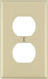 Leviton 1-Gang Duplex Device Receptacle Wallplate, Standard Size, Thermoplastic Nylon, Device Mount, 1 Pack, 80703-I, Ivory