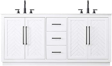 Elegant Kitchen and Bath 72" Double Bathroom Vanity in White